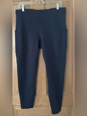 Athleta Altitude Stash Polartec Tights, Black, Large Petite